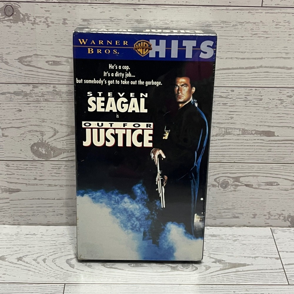 Out For Justice VHS Steven Seagal Warner Bros Hits Sealed 1991 Action Movie NTSC